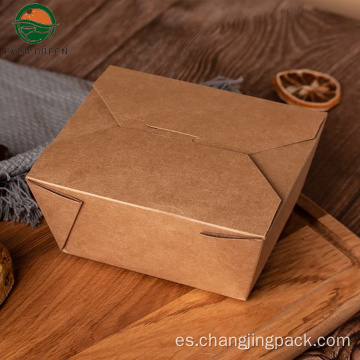 Takeaway de papel kraft de grado de comida desechable para alimentos